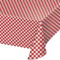 Creative Converting Red and White Gingham Paper Tablecloth, 102"x54", 12PK 350050